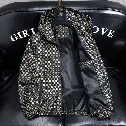 Men's Geometric Print Windbreaker Jacket