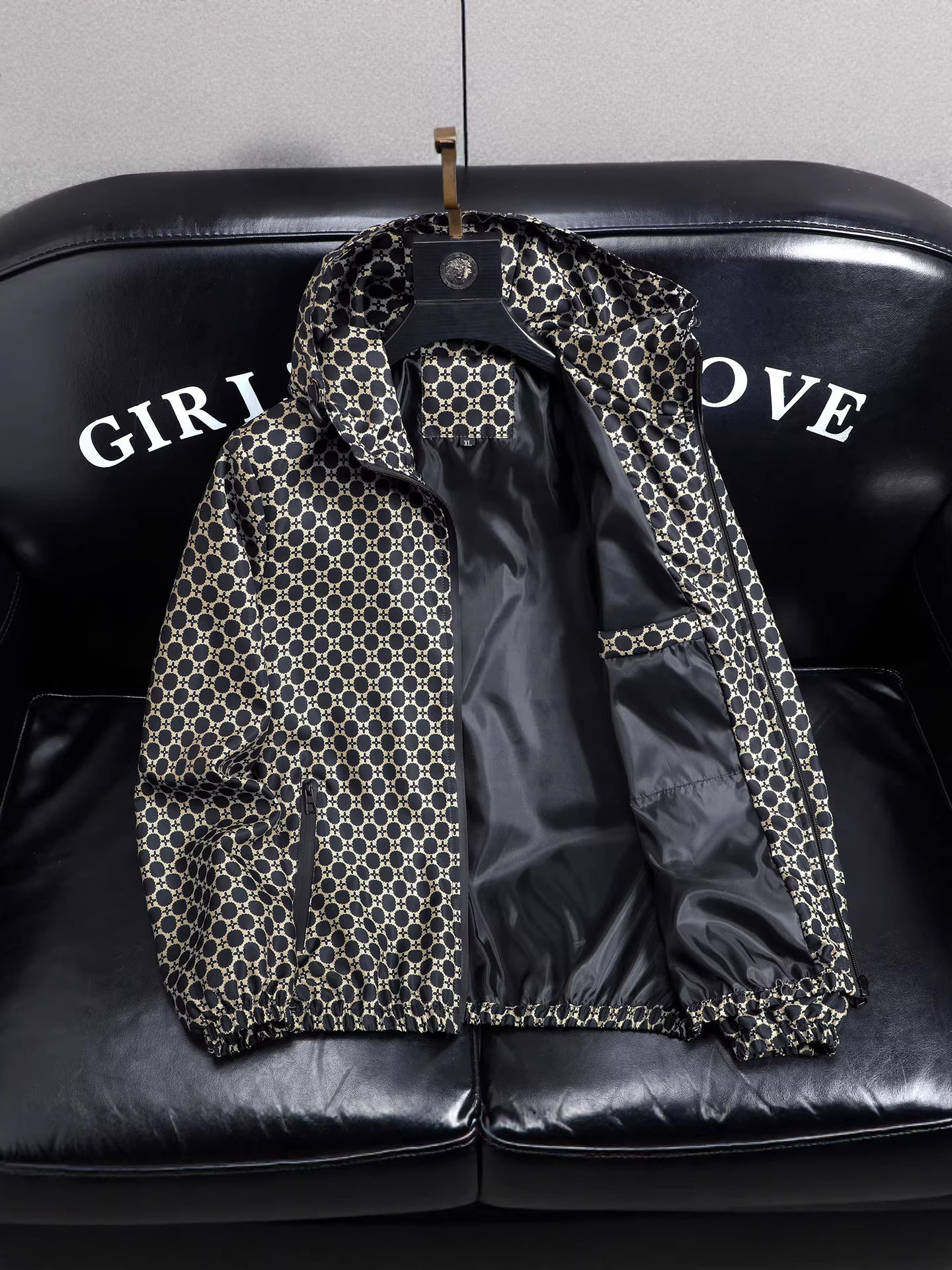 Men's Geometric Print Windbreaker Jacket