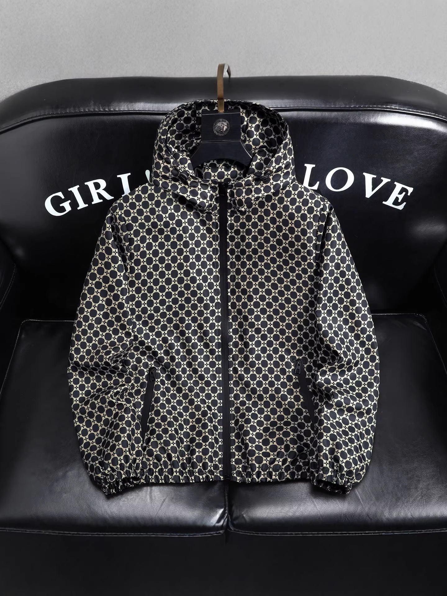 Men's Geometric Print Windbreaker Jacket