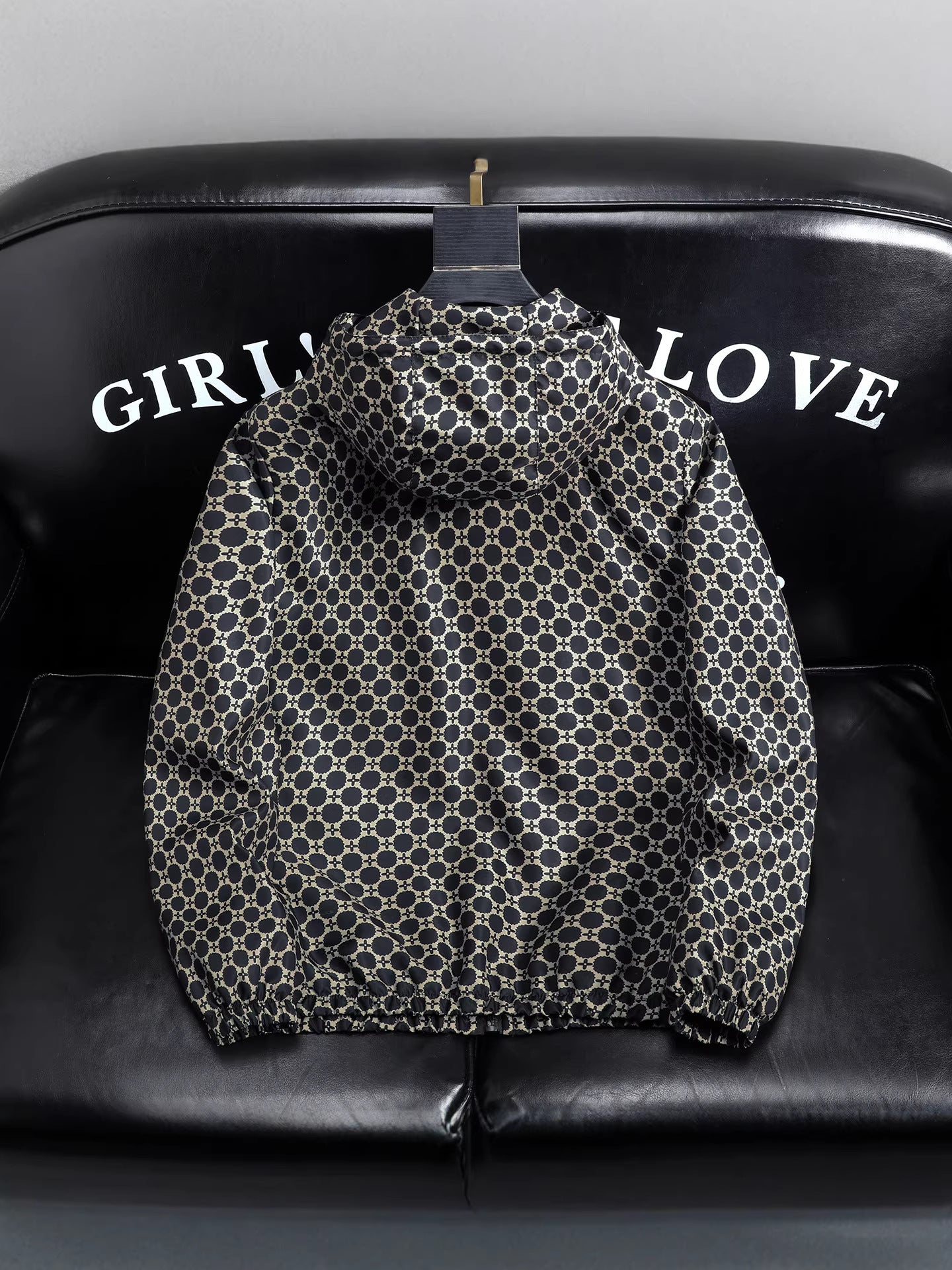 Men's Geometric Print Windbreaker Jacket